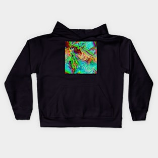 Teal Marbling Kids Hoodie